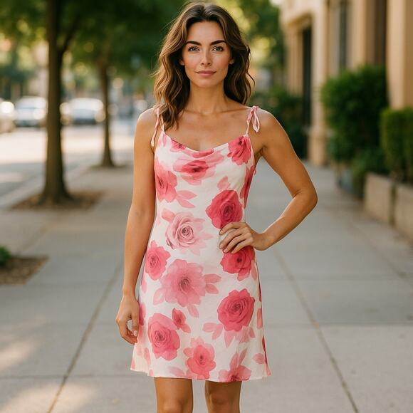 City Triangles Juniors Floral Y2K Vintage Dress Size 7/ Women's SM-MED 2-6 - Picture 1 of 5